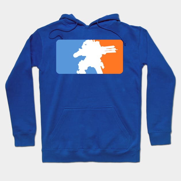 Major League Titan (Titanfall Blue and Orange) Hoodie by Ironmatter